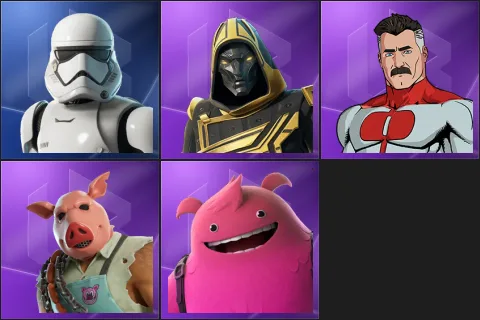 First Order Stormtrooper, Blitz Knight, Omni-Man, Pig the Butcher, Yeddy