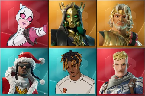 Gwenpool, Hades, Zeus, Santa Dogg, Slayer Juice WRLD, Captain Jones