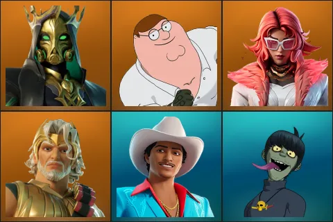 Hades, Peter Griffin, Valeria, Zeus, Die With A Smile Bruno, Murdoc
