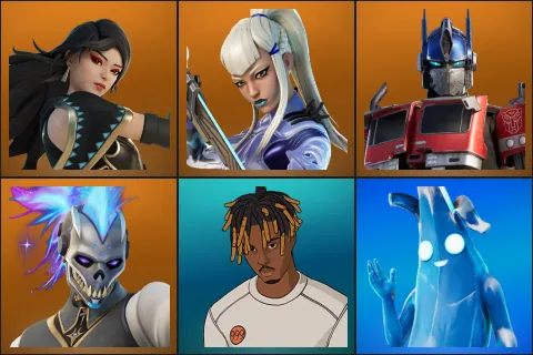 Era, Mizuki, Optimus Prime, Renzo the Destroyer, Slayer Juice WRLD, Polar Peely