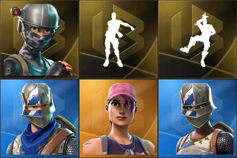 Elite Agent, Floss, Take The L, Blue Squire, Rose Team Leader, Royale Knight