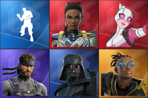 Laugh It Up, Shuri, Gwenpool, Solid Snake, Darth Vader, Malik