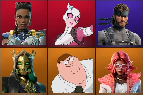 Shuri, Gwenpool, Solid Snake, Hades, Peter Griffin, Valeria