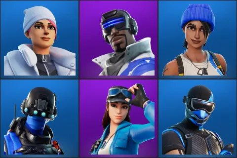Blizzard Bomber, Blue Striker, Blue Team Leader, Carbon Commando, Cloud Striker, Fixer