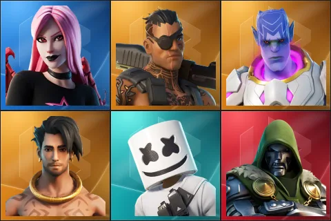 Haze, Joey, Kymera, Raz, Marshmello, Doctor Doom