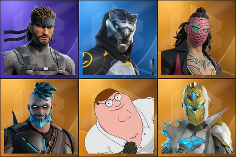 Solid Snake, Huntmaster Saber, Kado Thorne, Omegarok, Peter Griffin, Spectra Knight