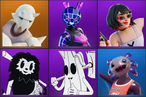 Snap, Bunnywolf, Evie, Toon Bushy, Toon Peely, Axo