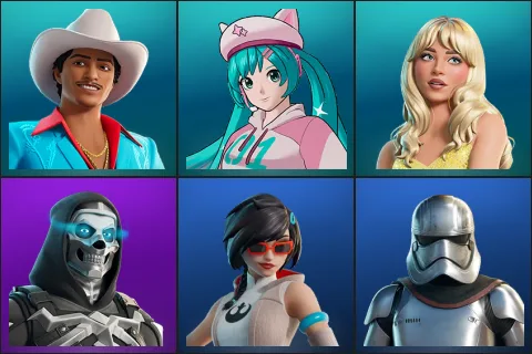 Die With A Smile Bruno, Neko Hatsune Miku, Sabrina Carpenter, Skull Commander, Apprentice Evie, Captain Phasma