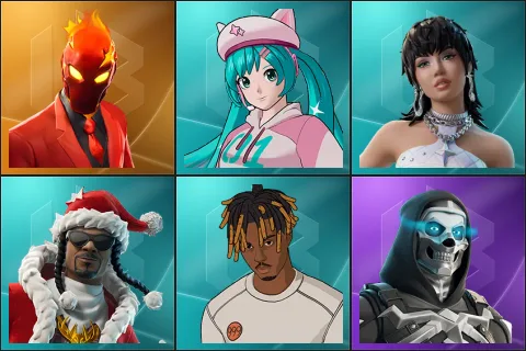 Inferno, Neko Hatsune Miku, Rockstar LISA, Santa Dogg, Slayer Juice WRLD, Skull Commander