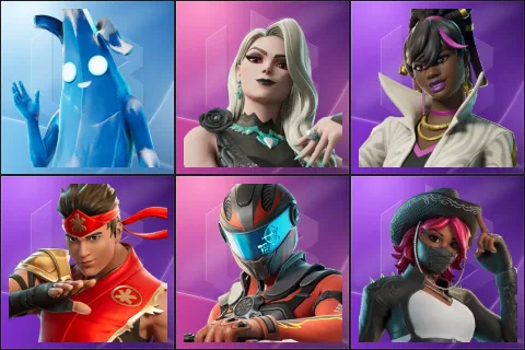 Polar Peely, Carletta, Danica, FIRE Master Kai, Maxx Speed, Omen Hunter Calamity