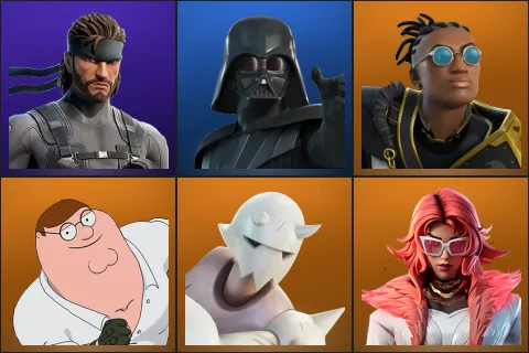 Solid Snake, Darth Vader, Malik, Peter Griffin, Snap, Valeria