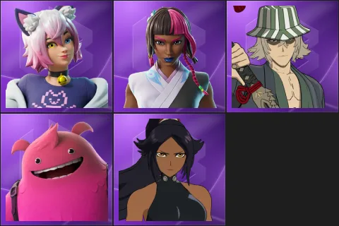 Catrin Glitch, Iridia Vayne, Kisuke Urahara, Yeddy, Yoruichi Shihoin
