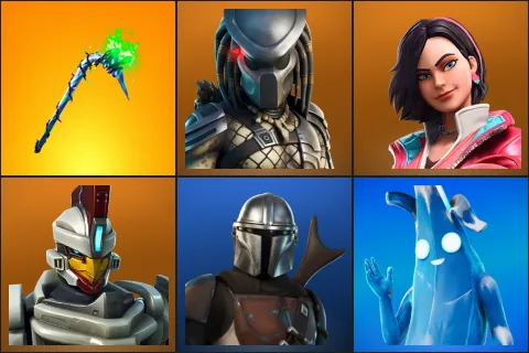 Merry Mint Axe, Predator, Rox, Sentinel, Mandalorian, Polar Peely
