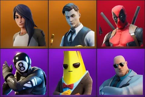 Gear Specialist Maya, Midas, Deadpool, 8-Ball vs Scratch, Agent Peely, Brutus