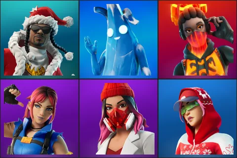Santa Dogg, Polar Peely, Tectonic Komplex, Explorer Emilie, Yulejacket, Arctic Adeline