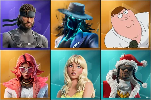 Solid Snake, Deadeye, Peter Griffin, Valeria, Sabrina Carpenter, Santa Dogg
