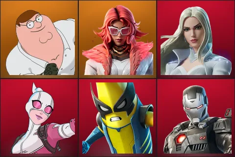 Peter Griffin, Valeria, Emma Frost, Gwenpool, Peelverine, War Machine