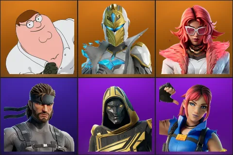 Peter Griffin, Spectra Knight, Valeria, Solid Snake, Blitz Knight, Explorer Emilie