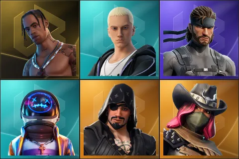 Travis Scott, Slim Shady, Solid Snake, Astro Jack, Blackheart, Calamity