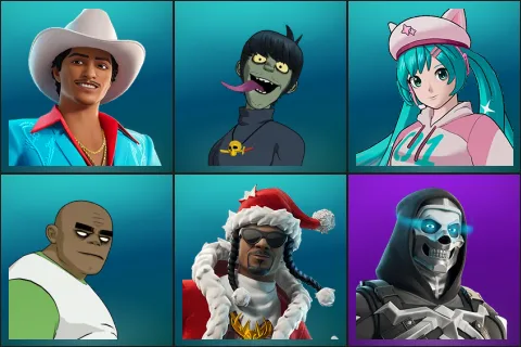 Die With A Smile Bruno, Murdoc, Neko Hatsune Miku, Russel, Santa Dogg, Skull Commander