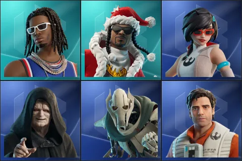 Playboi Carti, Santa Dogg, Apprentice Evie, Emperor Palpatine, General Grievous, Poe Dameron