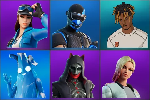 Cloud Striker, Fixer, Slayer Juice WRLD, Polar Peely, Felina, Jackie