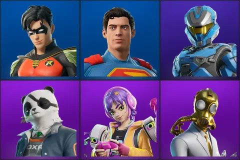 Robin, Superman, UNSC Spartan, Agent Patch, Battle Gamer Mae, Chaos Double Agent