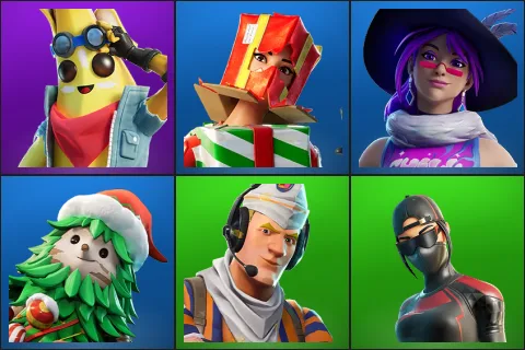 Adventure Peely, Holiday Boxy, Reverie, Winterfest Bushranger, Grill Sergeant, Scarlet Commander