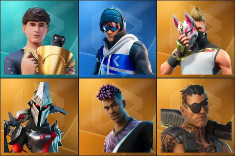 Bugha, Point Patroller, Drift, Eternal Knight, Fade, Joey