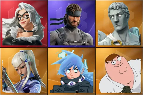 Black Cat, Solid Snake, Love Ranger, Mizuki, Nezumi, Peter Griffin