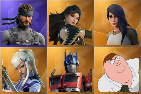Solid Snake, Era, Gear Specialist Maya, Mizuki, Optimus Prime, Peter Griffin