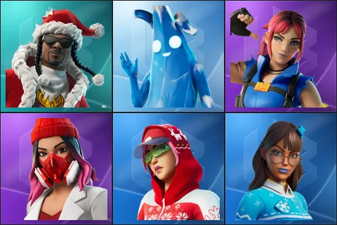 Santa Dogg, Polar Peely, Explorer Emilie, Yulejacket, Arctic Adeline, Blizzabelle