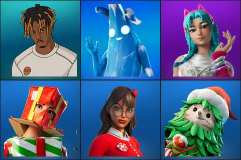 Slayer Juice WRLD, Polar Peely, Katalina, Holiday Boxy, Krisabelle, Winterfest Bushranger