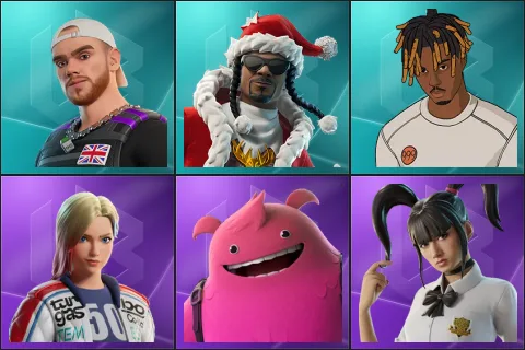 Mongraal, Santa Dogg, Slayer Juice WRLD, Dueling Dragons Jackie, Yeddy, Yuki Yubari