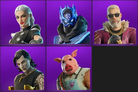 Cassidy Quinn, Cobalt Snowfoot, Kingsley, Outlaw Midas, Pig the Butcher