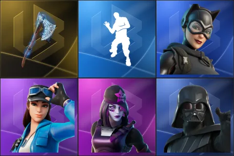 Leviathan Axe, Laugh It Up, Catwoman Zero, Cloud Striker, Dark Skully, Darth Vader