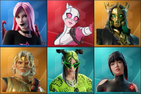 Haze, Gwenpool, Hades, Zeus, Green Roots Billie, LISA