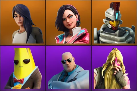 Gear Specialist Maya, Rox, Sentinel, Agent Peely, Brutus, Bunker Jonesy