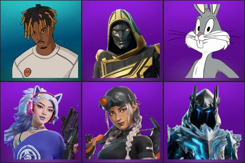 Slayer Juice WRLD, Blitz Knight, Bugs Bunny, Dasha, Elite Jules, Exalted Ice King
