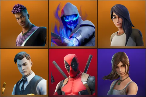 Fade, Fusion, Gear Specialist Maya, Midas, Deadpool, Lara Croft