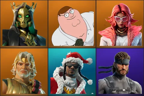Hades, Peter Griffin, Valeria, Zeus, Santa Dogg, Solid Snake