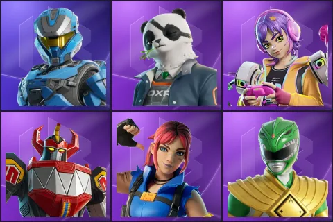 UNSC Spartan, Agent Patch, Battle Gamer Mae, Dino Megazord, Explorer Emilie, Green Ranger