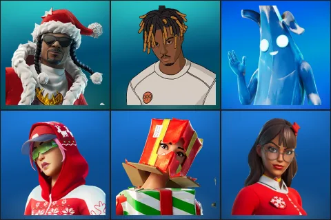 Santa Dogg, Slayer Juice WRLD, Polar Peely, Arctic Adeline, Holiday Boxy, Krisabelle