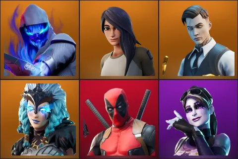Fusion, Gear Specialist Maya, Midas, Valkyrie, Deadpool, Dark Bomber