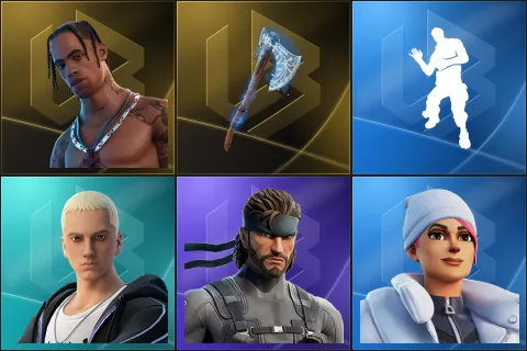 Travis Scott, Leviathan Axe, Laugh It Up, Slim Shady, Solid Snake, Blizzard Bomber