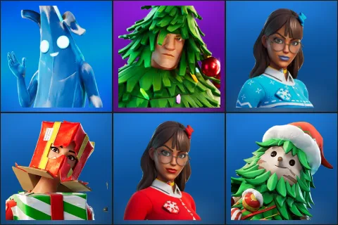 Polar Peely, Lt. Evergreen, Blizzabelle, Holiday Boxy, Krisabelle, Winterfest Bushranger