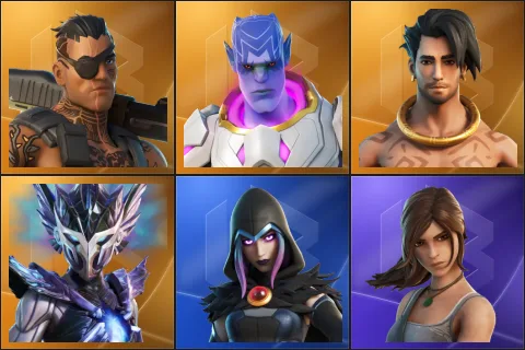 Joey, Kymera, Raz, Spire Assassin, Rebirth Raven, Lara Croft