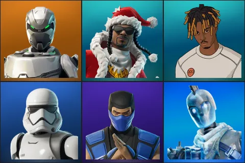Eon, Santa Dogg, Slayer Juice WRLD, First Order Stormtrooper, Sub-Zero (MK3), Glacial Dummy