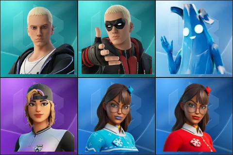 Slim Shady, Rap Boy, Polar Peely, FFC Striker Sparkplug, Blizzabelle, Krisabelle