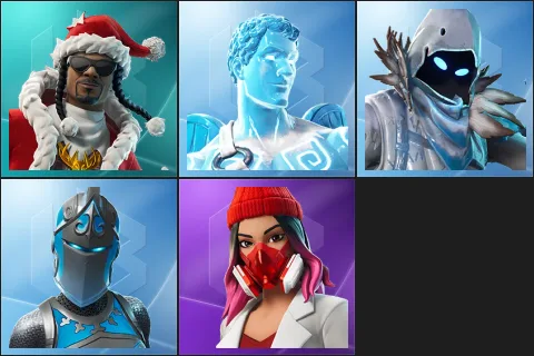 Santa Dogg, Frozen Love Ranger, Frozen Raven, Frozen Red Knight, Yulejacket